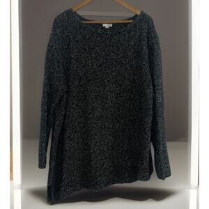 J Jill Sweater Womens XL Gray Asymmetric Hem Crew Neck Pullover Wool Blend